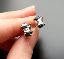 Unikat 925 Sterling Silber Ohrringe Meteorit Campo Del Cielo Schmuck