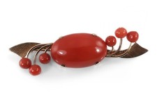 Brosche 7 Korallen 585 Gelbgold [BRORS 18732]