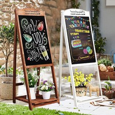 XXL Kundenstopper mit Ablage Werbeaufsteller Kreidetafel Wetterfest Holzrahmen