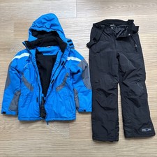 Kinder Ski-Anzug 152 Blau Schwarz