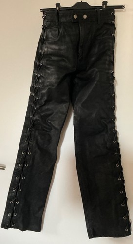 Schwarze biker hose echt - schwarze, biker-hose,