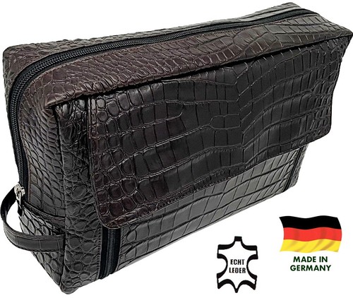 Xxxl kulturtasche kroko braun - xxxl, kroko-braun