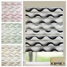 Duo Rollo Klemm Doppelrollo "Welle" grau, grün, beige, rosa ab 40 cm