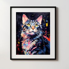 Tabby cat print buntes - tabby,