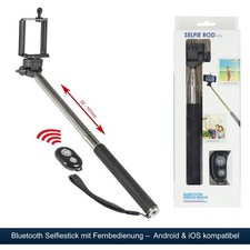 Bluetooth Selfiestick mit Fernbedienung Teleskoparm, Android & iOS bis 6,7 Zoll