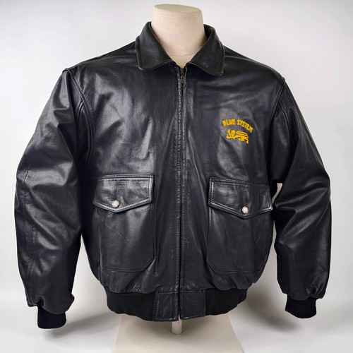 Blue system lederjacke schwarz - blue,