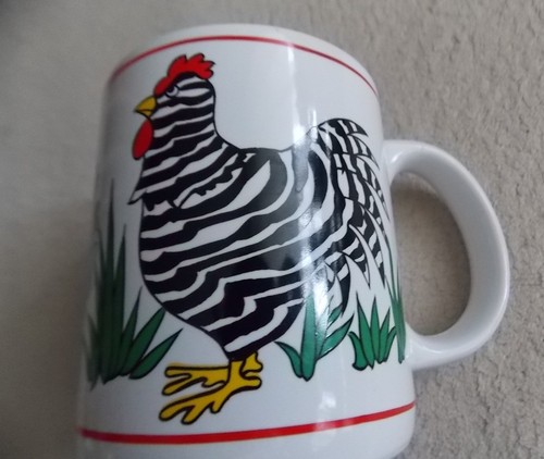 Henkeltasse mit hahnmotiv - henkeltasse,