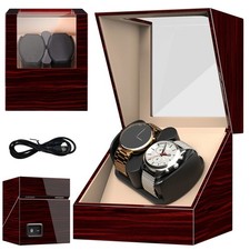 Uhrenbeweger 2 Uhren Watch Winder Holz Korpus Uhrenbox für Automatikuhren