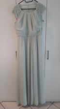Langes Abendkleid Abiball Brautjungfer salbei/mint, Gr. 38