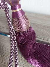 große! Quaste Raffhalter Troddel Gardinenhalter gesamt 75cm altrosa lila gold