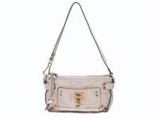 Chloe Mini Paddington Pouch Schultertasche French Leather Beige Auth