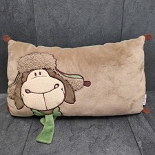 Nici Kissen Schaf Braun Grün Kopfkissen Ca. 42cm X 24cm Plüsch Kissen Retro 