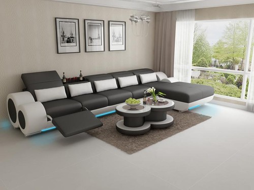 Ledersofa couch wohnlandschaft - couch,