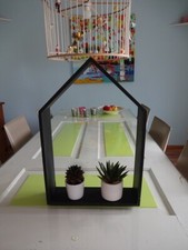 Wandregal Hausform Holz Schwarz Regal Wanddekoration Holzregal Hängeregal