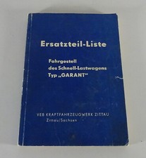 Teilekatalog Robur Garant 30k / 30k A / 30k AW/Zg / 30k VW/B 18 Stand 1956