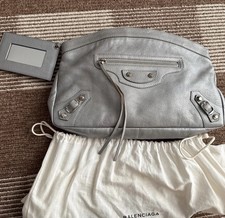 Balenciaga Paris Handtasche Damen Leder Silbergrau Handtasche 100/100 original 