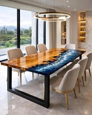 Olivenholz blau Epoxid Ozean