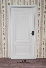 Innen-Tür mit Beschlag 17,5 x 9 cm Weiß-2 Miniatur Puppenhaus, Puppenstube 1:12