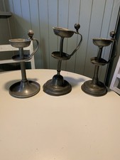 Konvolut 3 Zinn Öllampen