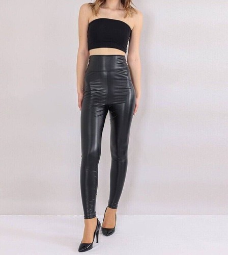 Damen high waist kunstleder - high,