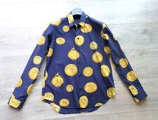 VERSACE SHIRT 42 blue greca