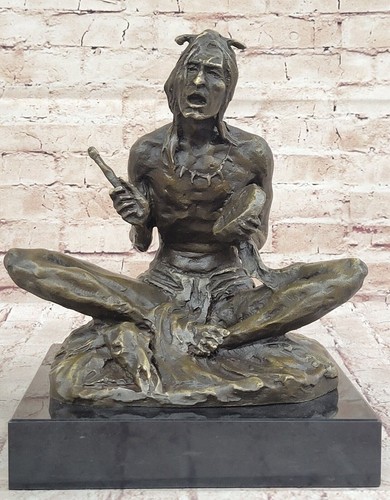 Milo bronze indianerskulptur - bronze,