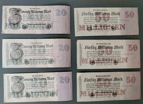 Reichsbanknote 1923 50 - 6x,