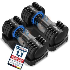 DH FitLife 2 bis 12 kg verstellbare Hanteln, Variable Gewichte 5 in 1, 2er set