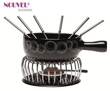 Käsefondue-Set 6 Personen Nouvel Swiss CIRCLES mit Design-Rechaud II.Wahl Sale