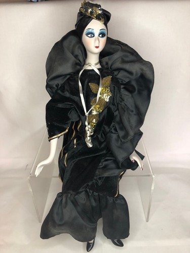 Puppe porzellan schwarz - porzellan, 51cm