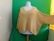 "Made in taly"Lagenlook Pullover-Polynder gr.52.54.56.Helbraun-beige.Kurzarm.
