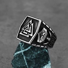 Edelstahl Wikinger Runen Ring