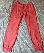 Bonprix Damen Stoffhose Leinenhose Haremshose Lachs Rot Chinohose Gr. 40 Neu