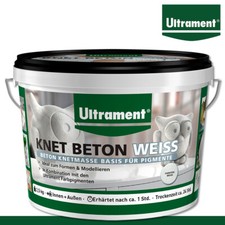 Ultrament 2,5 kg Knet Beton Modelliermasse Bastelbeton Kreativ Deko Weiß