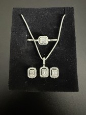 585 Gold Weißgold 14 Karat Set Kette Armband Ohrringe 