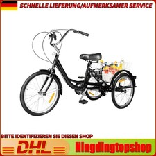 20 Zoll Erwachsene Dreirad Trike 8 Gänge 3 Räd Fahrrad Tricycle Bike mit Korb