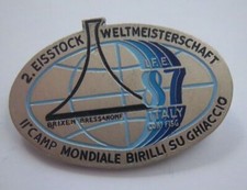 Orig.pin  2. Ice Stock World Championships Brixen / Italy 1987  !  VERY RARE    