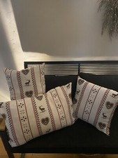 Set Kissen Hüllen Weihnachten Deko Shabby Landhaus Impressionen Alpen Hütten