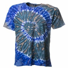Herren Buntes 70er Retro Hippie Batik T-Shirt Grunge tie Dye Goa Kunst und Magie