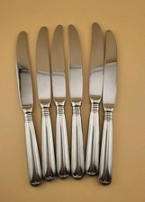 Alt FADEN Augsburger Faden BSF 18/10 Edelstahl Gebraucht 6 Menümesser 22,8cm