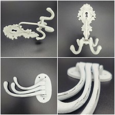 Garderobenhaken Haken Garderobe Kleiderhaken Eisenguss Weiß Shabby Landhaus Stil