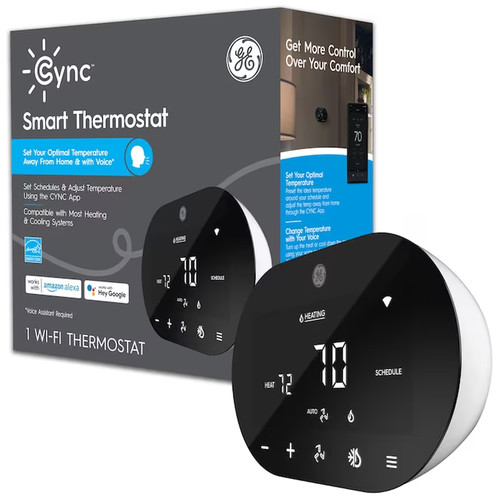 Black smart thermostat - black,
