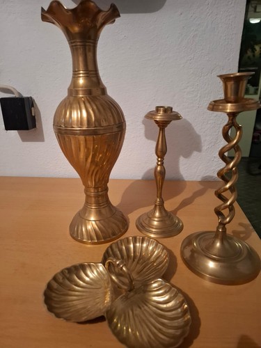 Vintage geätzter messingvase - vintage,