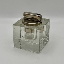 Tischfeuerzeug Glas Würfel Eiswürfel „electronic“ Made in W. Germany, 60er/70er