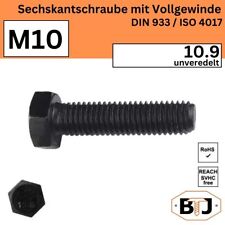 M10 DIN-933 10.9 Sechskantschraube m Vollgewinde blank ISO4014 Maschinenschraube