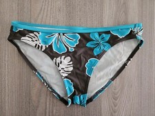 Tribord Bikinihose Gr. 36, braun türkis mit Blumenmuster