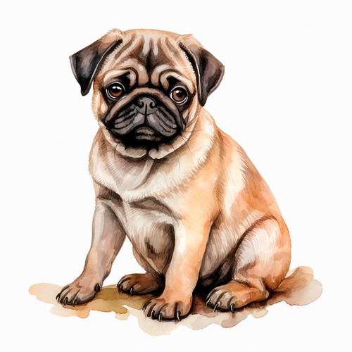 Wandtattoo aufkleber mops - aufkleber,