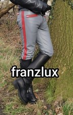 Graue Lederjeans Lederhose von