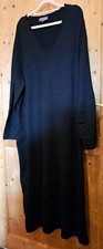Edles, langes, schwarzes Strickkleid! v. Ulla Popken, Gr. 50/52, hoch geschlitzt