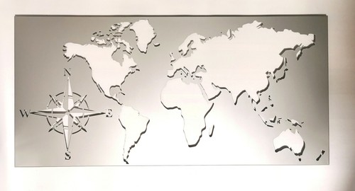 Wandbild metall weltkarte - wandbild,